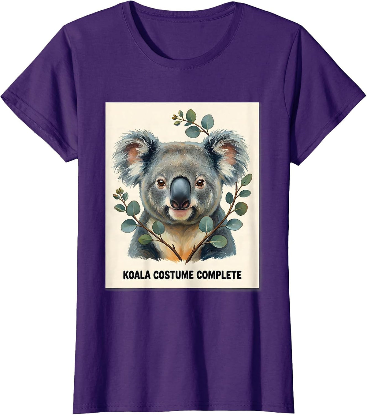 Women's Koala Costume Complete Cute Kawaii Animal Lover Pun Humor T-Shirt - Purple