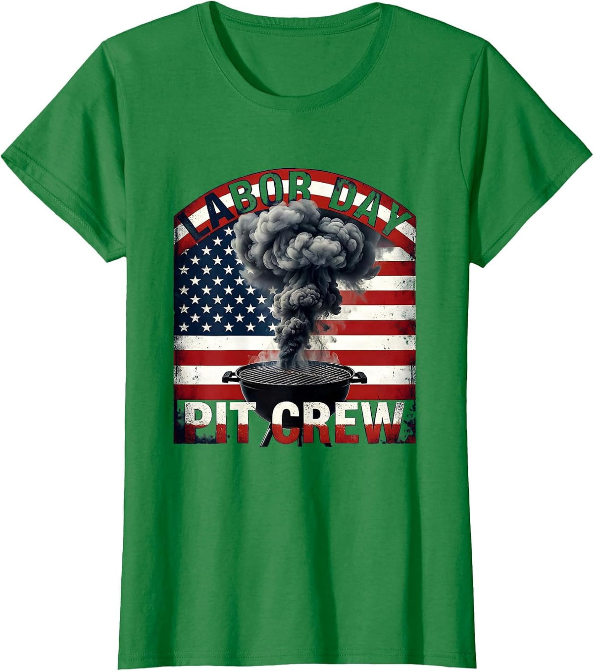 Labor Day Pit Crew Funny BBQ Dad Grill Master T-Shirt - Kelly Green