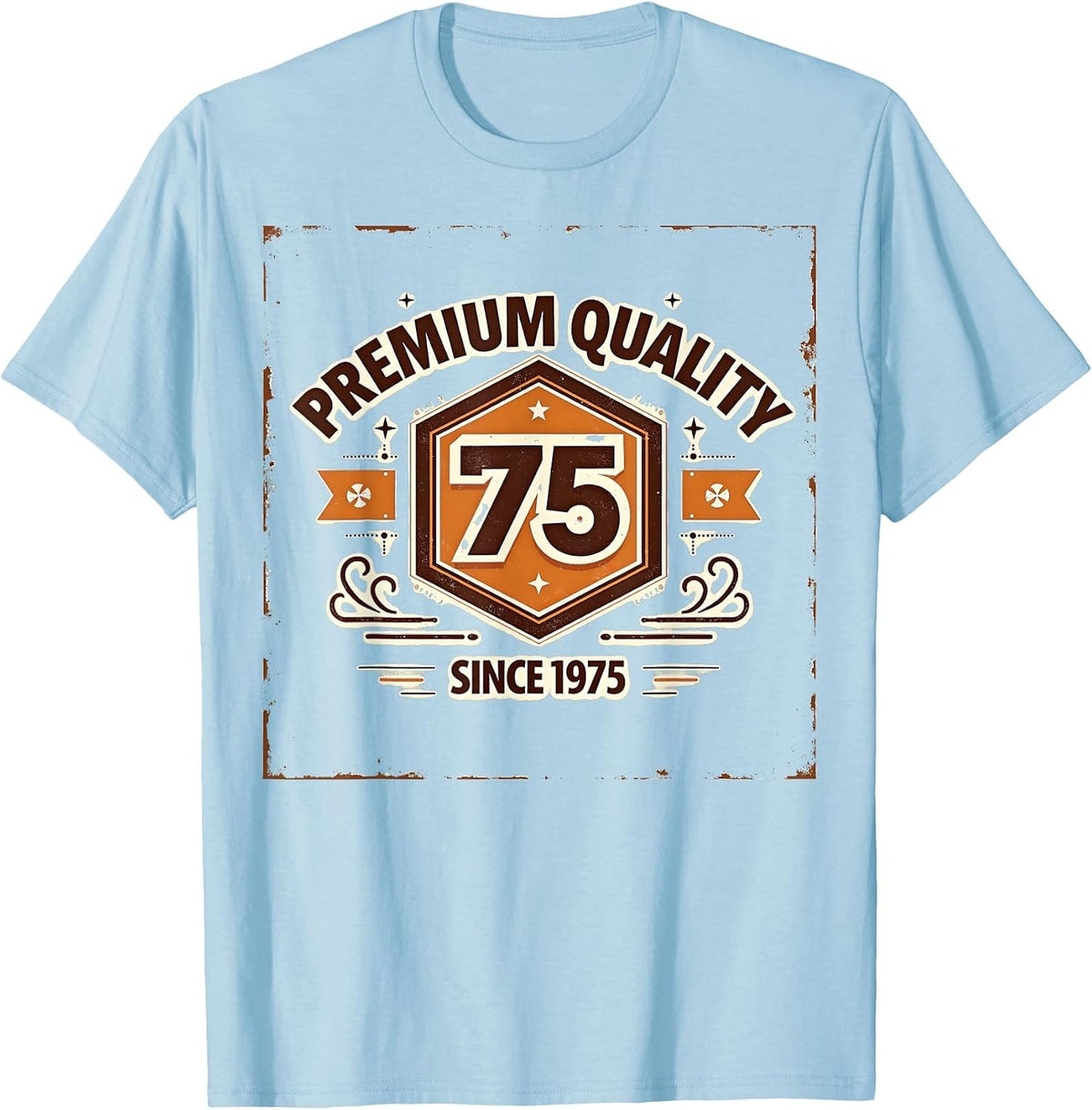 Premium Quality Since 1975 Vintage Men Design T-Shirt - Baby Blue