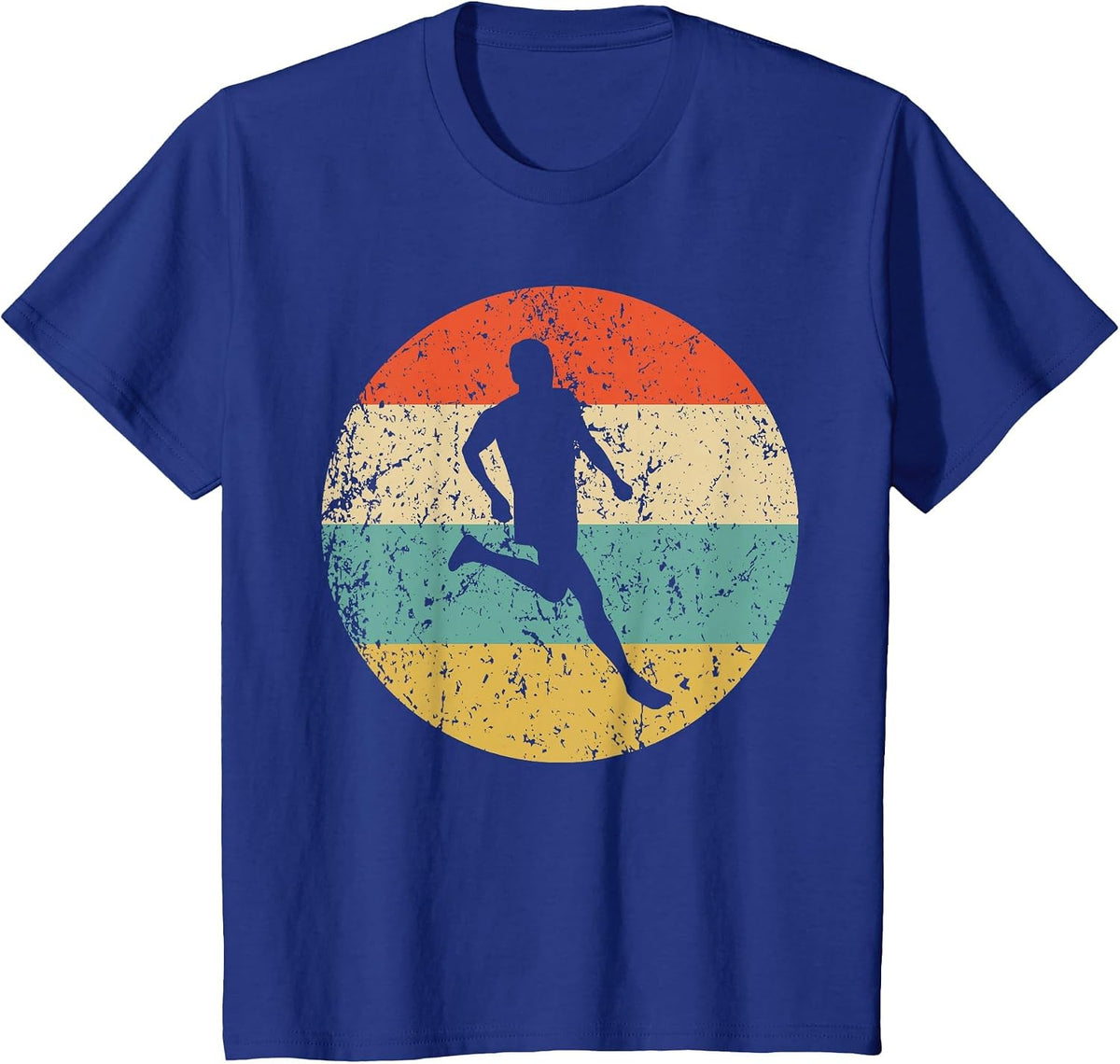 Running Vintage Retro Runner T-Shirt - Royal Blue