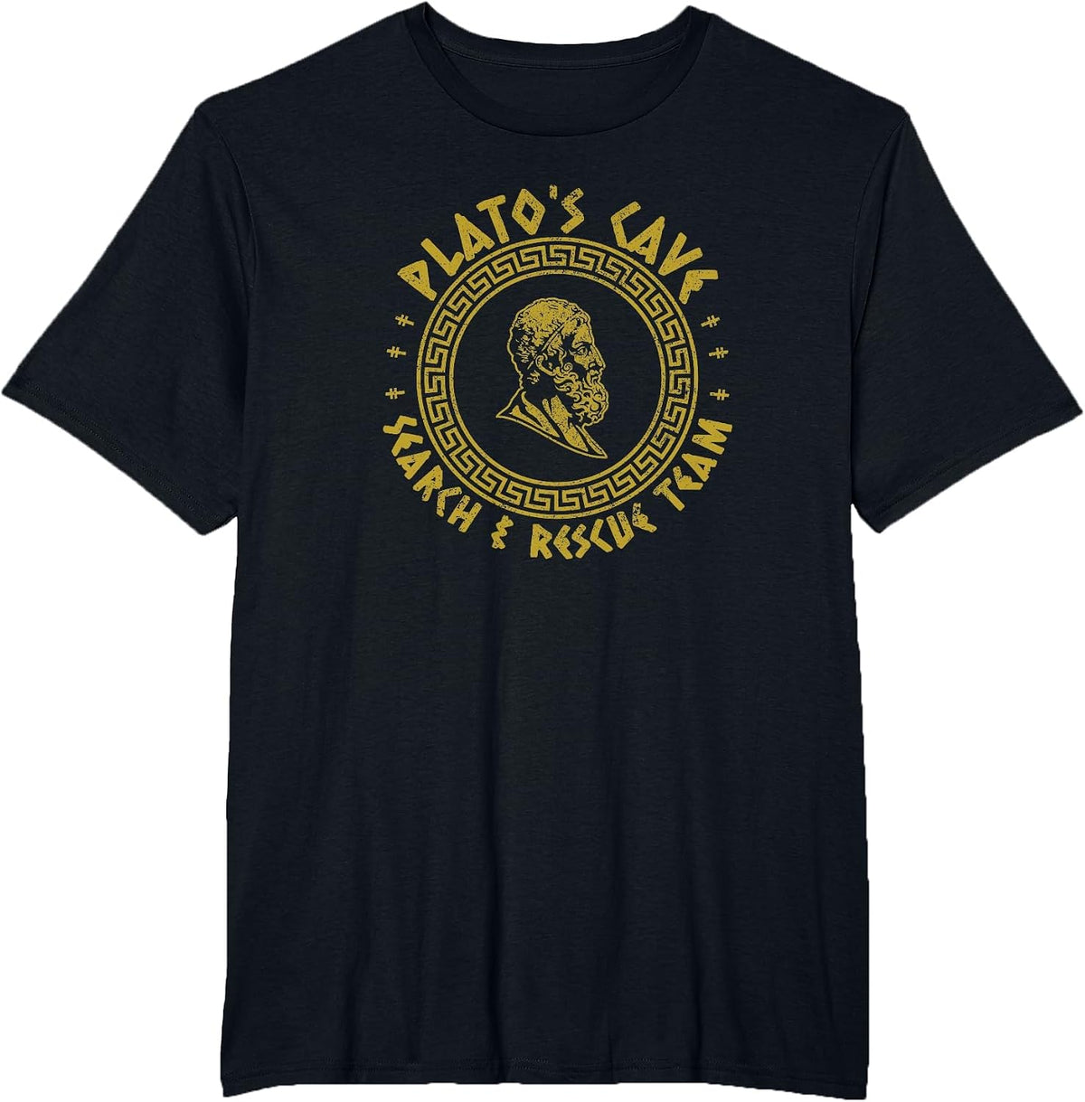 Plato's Cave Search and Rescue Teams Funny Philosophy T-Shirt - Black