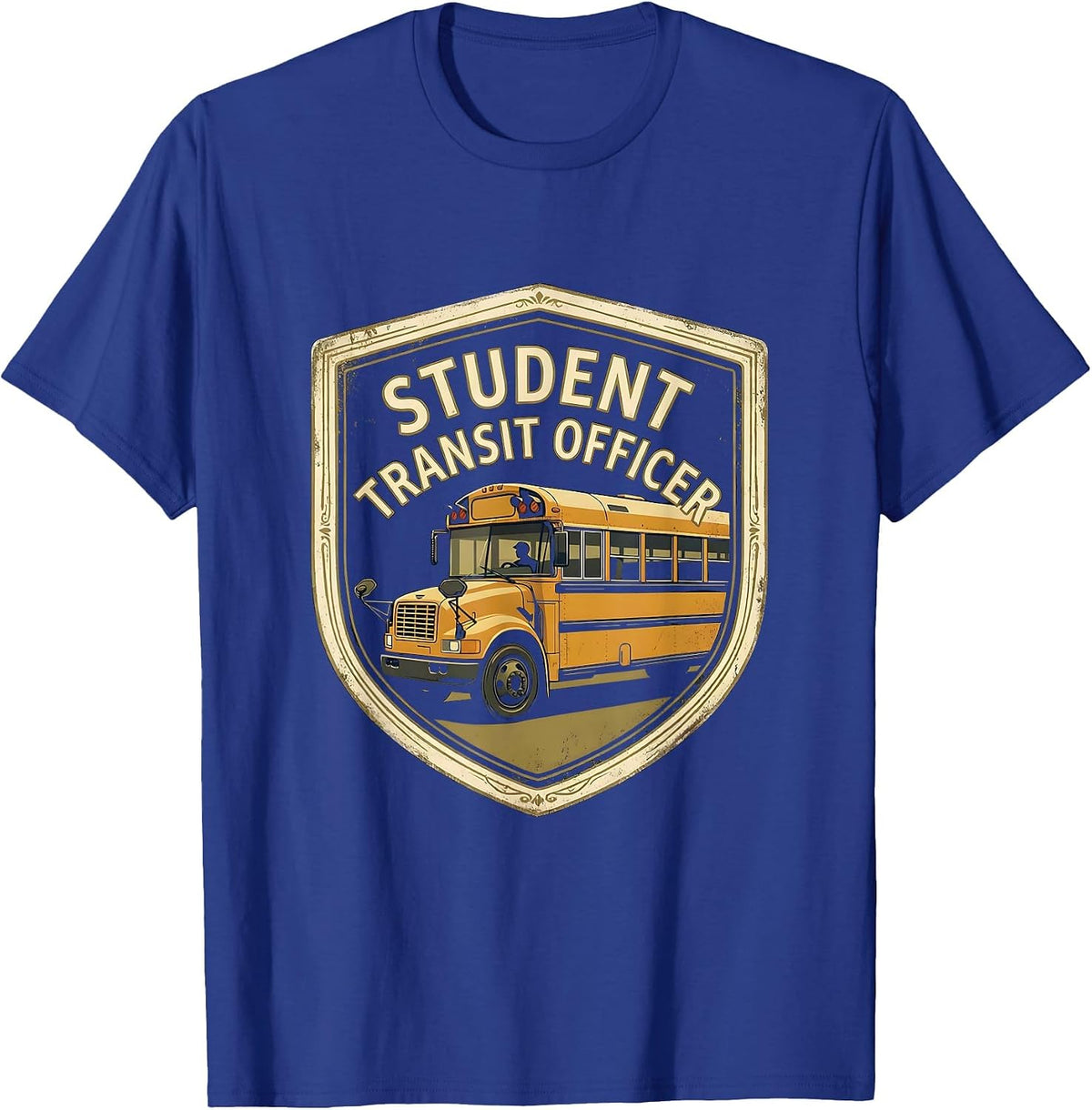 Student Transit Officer Vintage School Bus Driver T-Shirt - Royal Blue