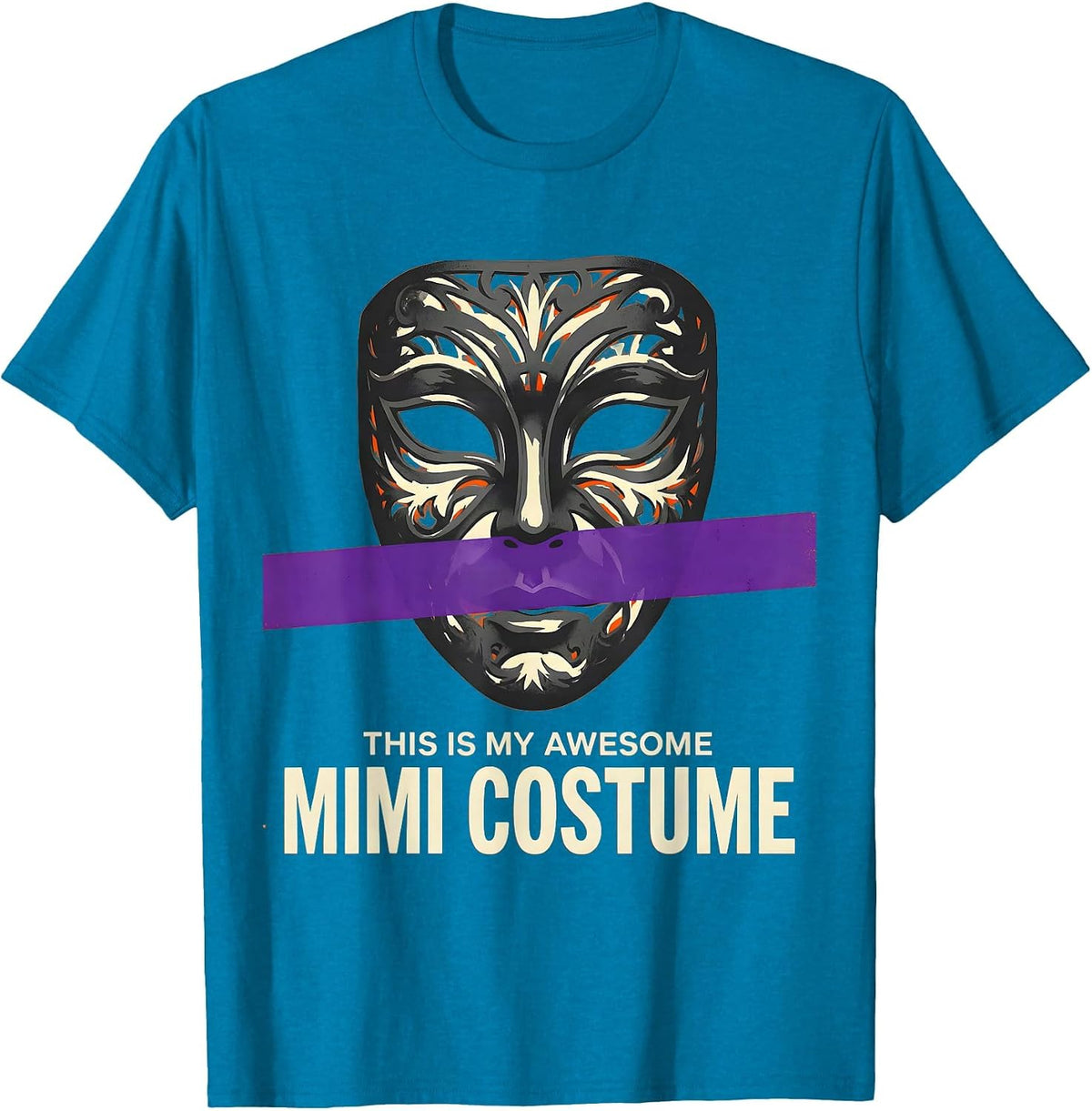 This Is My Awesome Mimi Costume Funny Halloween Family Role T-Shirt - Sapphire Blue