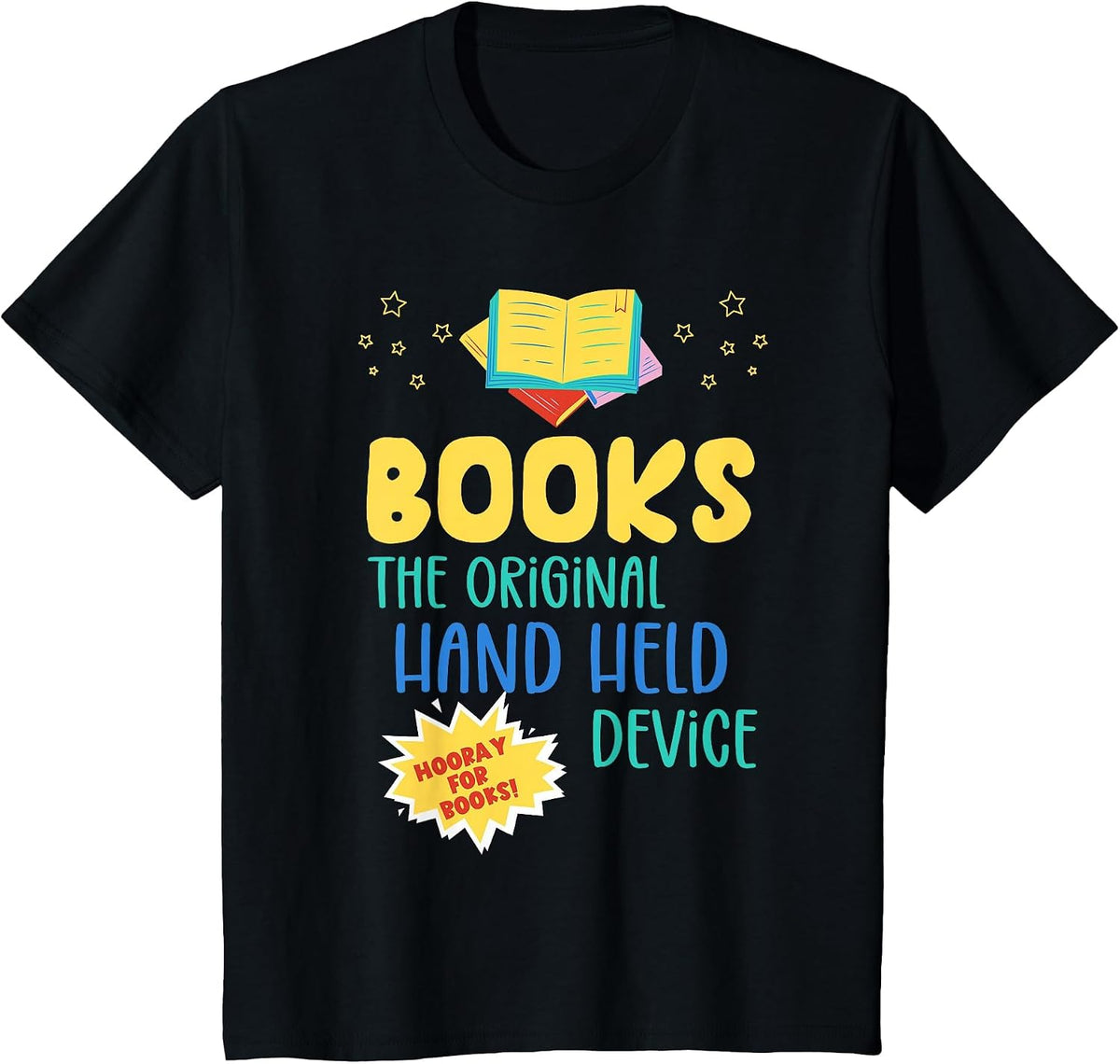 Books The Original Hand Held Device, Librarian Read Teacher T-Shirt - Black