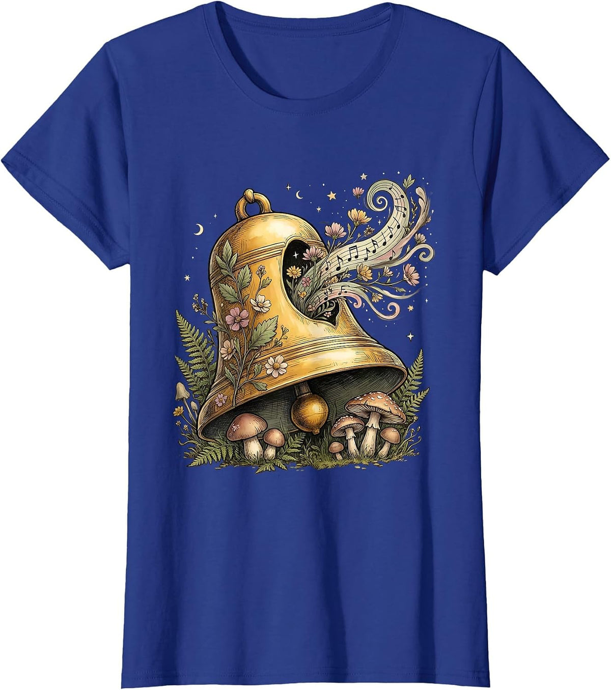 Women's 2nd Grade Teacher Ringing Bell Musical Notes T-Shirt - Royal Blue