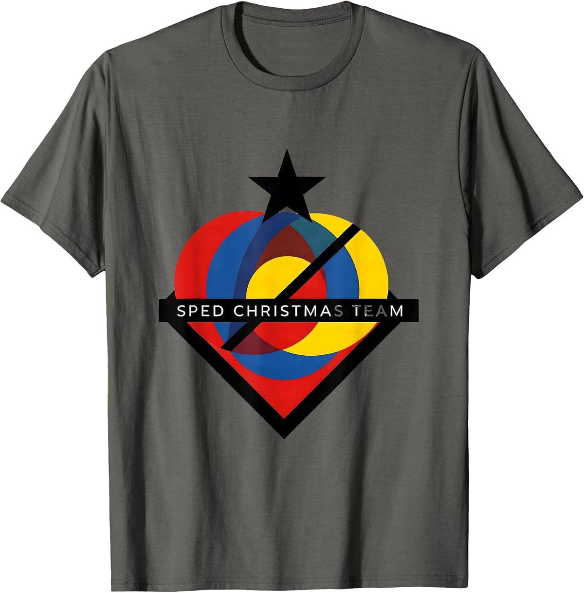 Men's SPED Christmas Team Bauhaus Modernist Special Education T-Shirt - Asphalt Grey