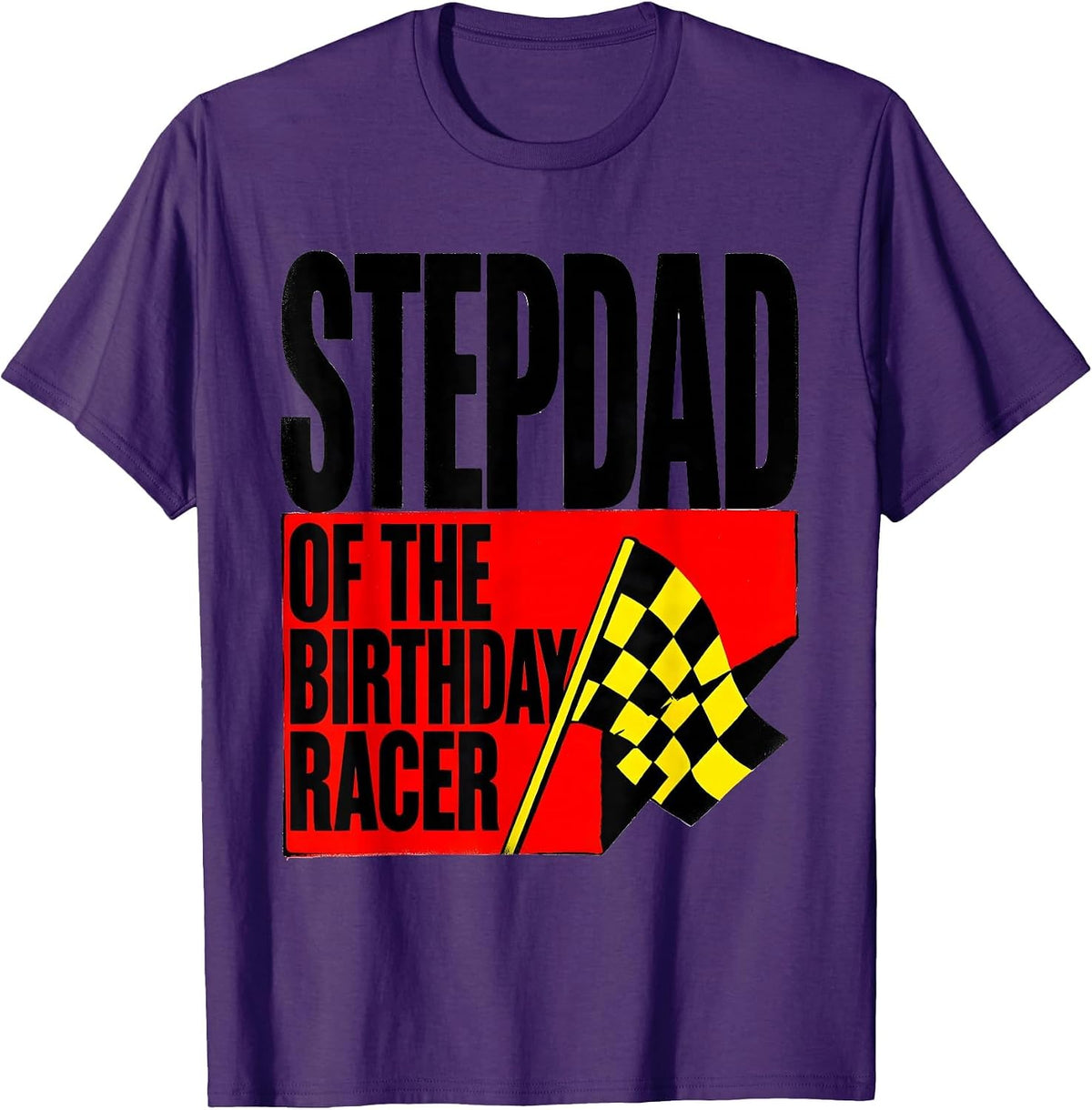 Stepdad Of The Birthday Racer Race Car Party Family Matching T-Shirt - Purple