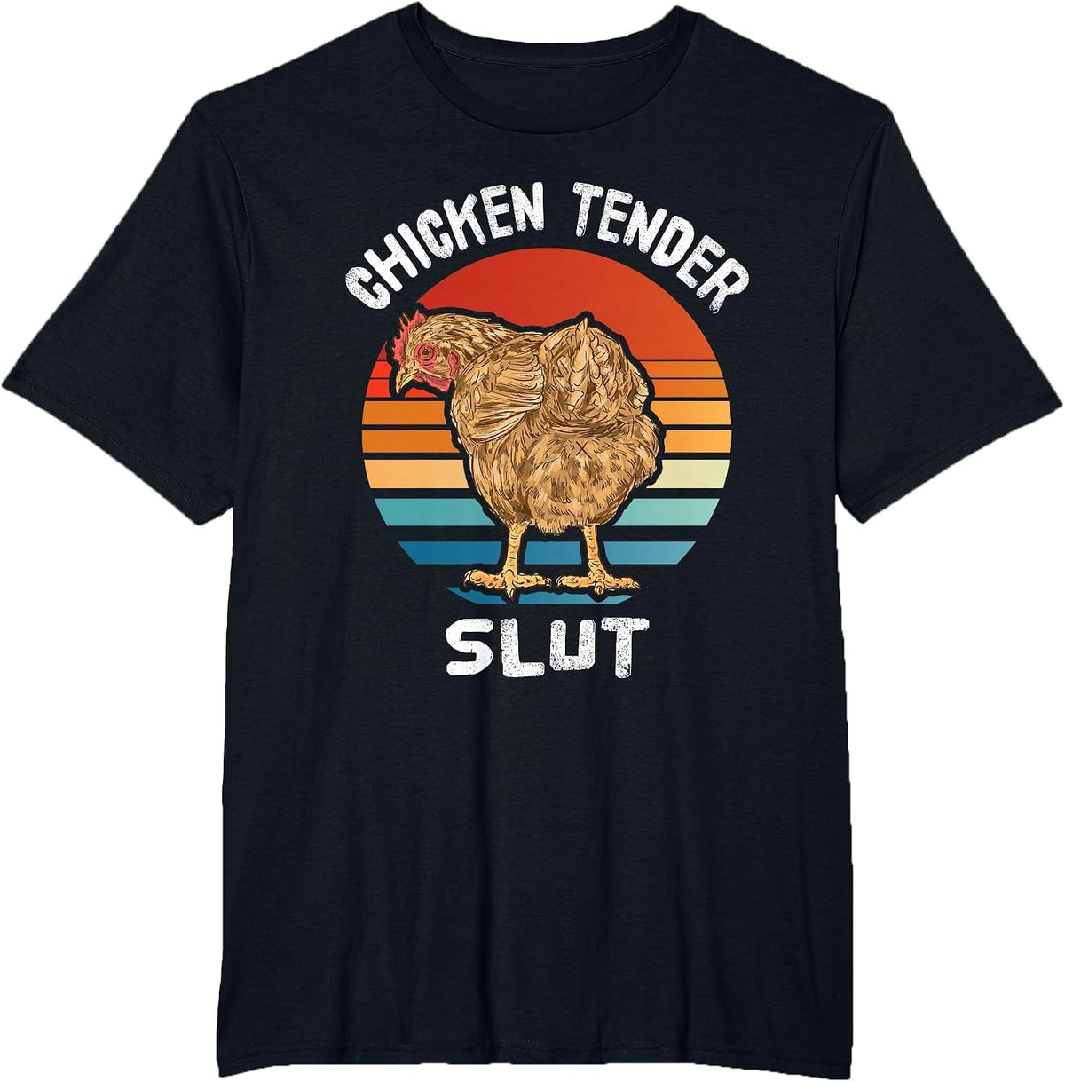 Chicken Tender Slut Groovy Farmer T-Shirt - Black