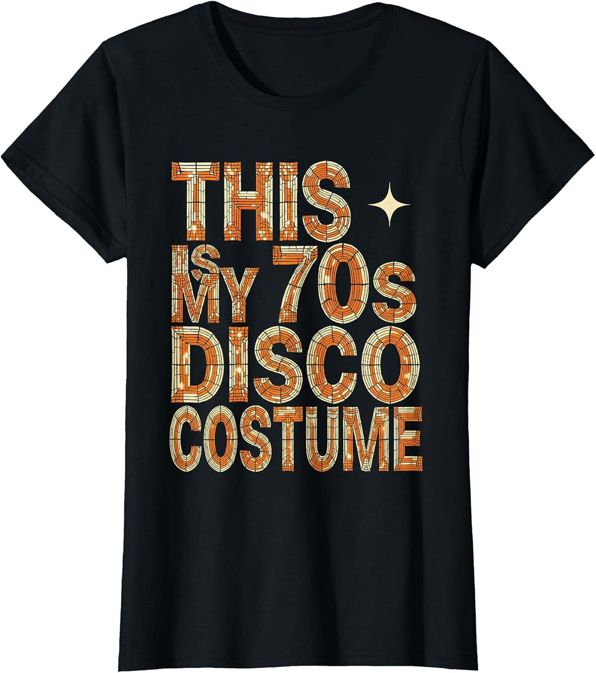 Women's This Is My 70s Disco Costume Retro Halloween Party Disco T-Shirt - Black
