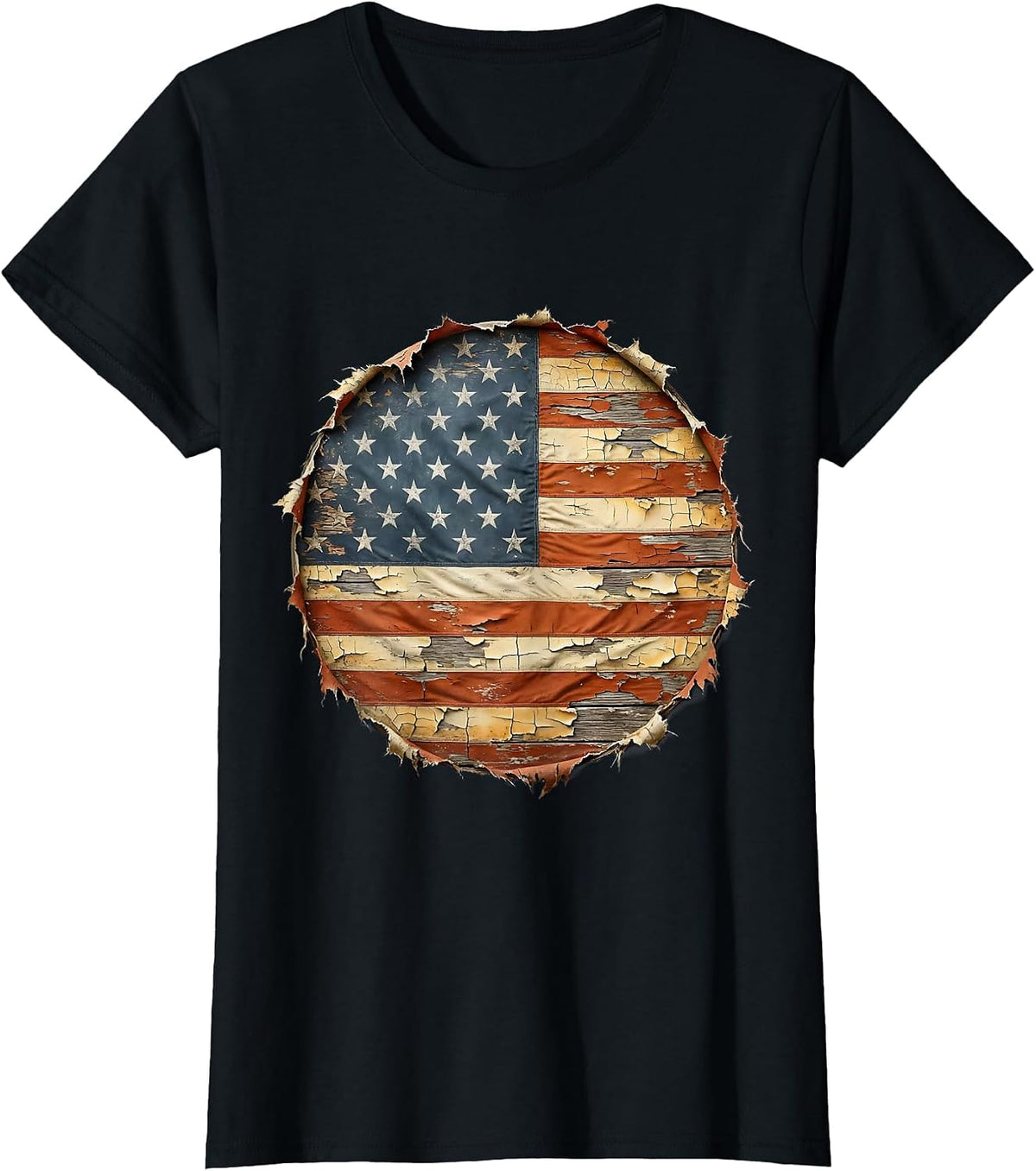Patriotic Lumberjack American Flag Axe Design T-Shirt - Black