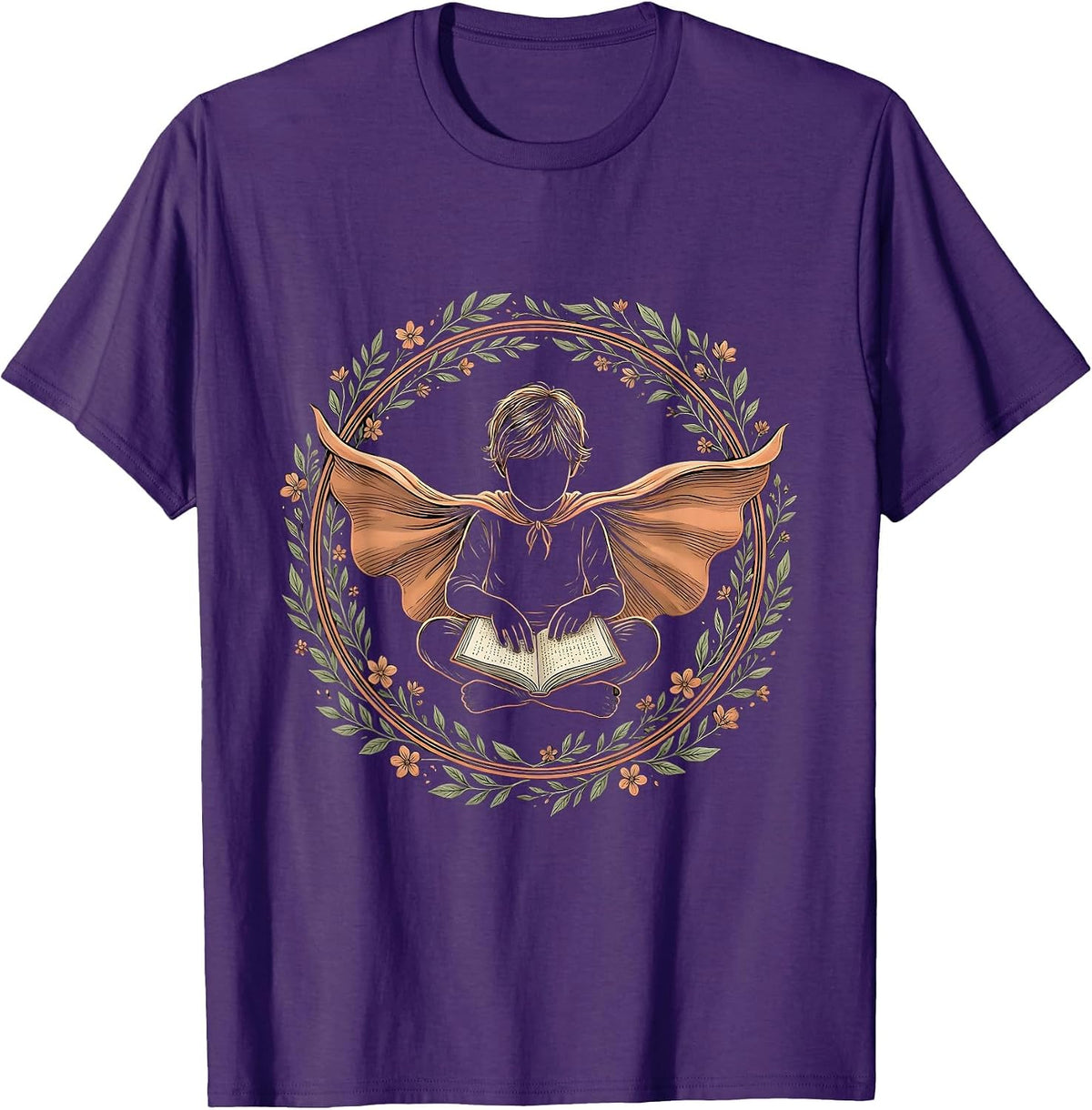 Special Education Superhero Braille Reader Design T-Shirt - Purple