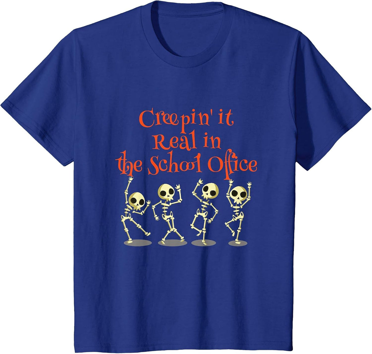 School Office Clerk Creepin' it Real Halloween Teacher Shirt T-Shirt - Royal Blue