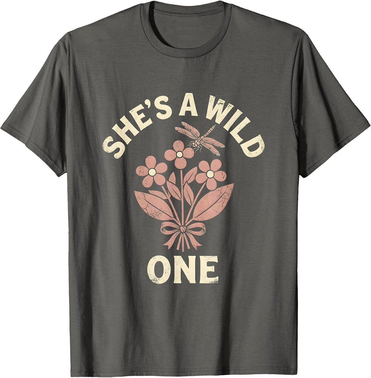 Men's She's a Wild One Western Graphic Design T-Shirt - Asphalt Grey