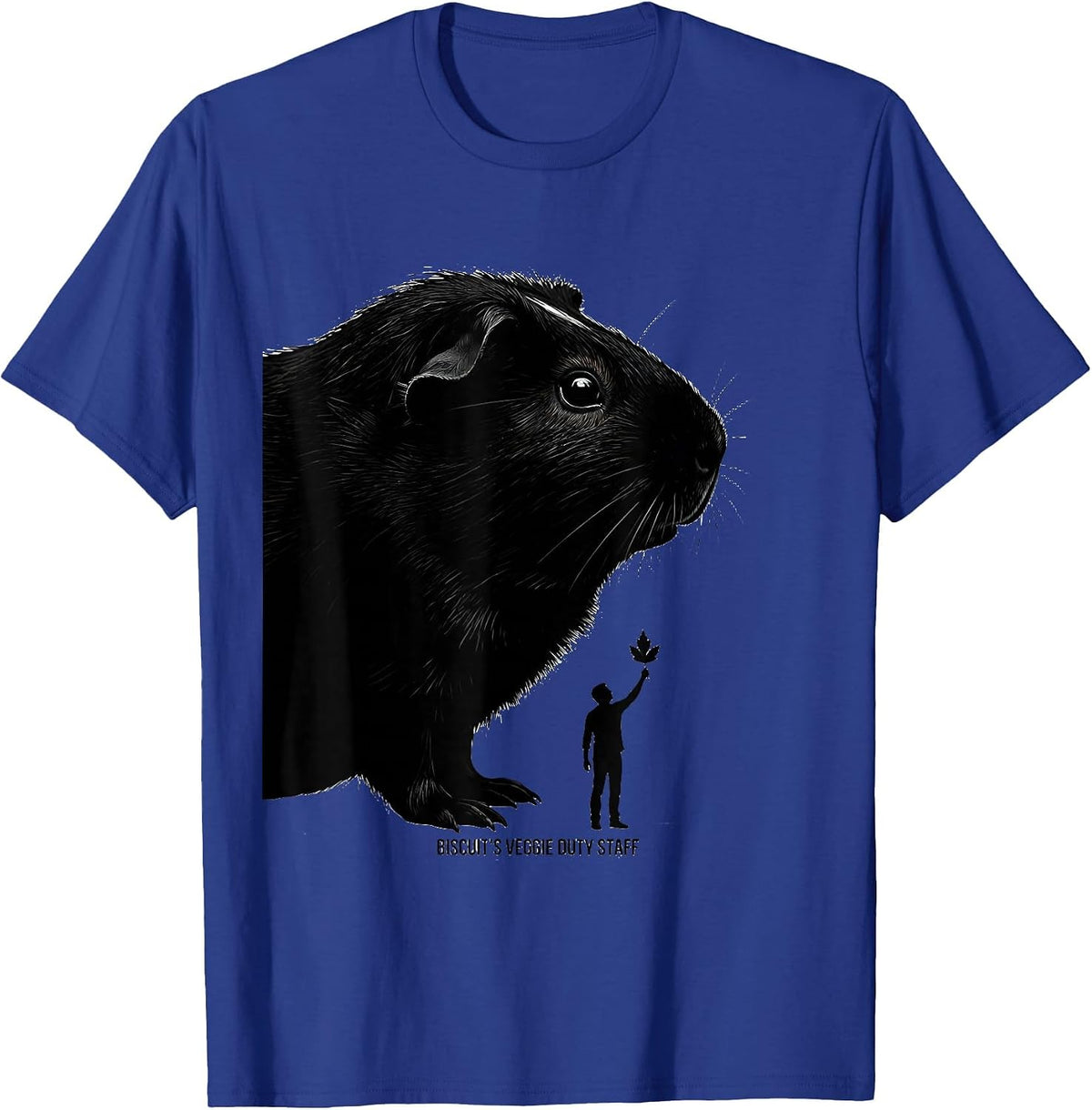 Men's Biscuit's Veggie Duty Staff Funny Guinea Pig Pet Lover Gift T-Shirt - Royal Blue
