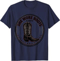 She Wore Boots Always Western Design T-Shirt - Navy Blue