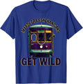 Mardi Gras Shenanigans Get Wild Risograph Carnival Party T-Shirt - Royal Blue