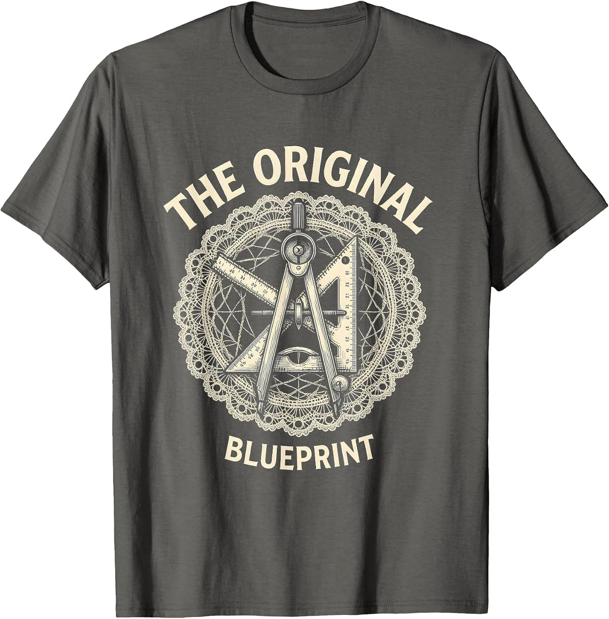 The Original Blueprint Graphic Design T-Shirt - Asphalt Grey