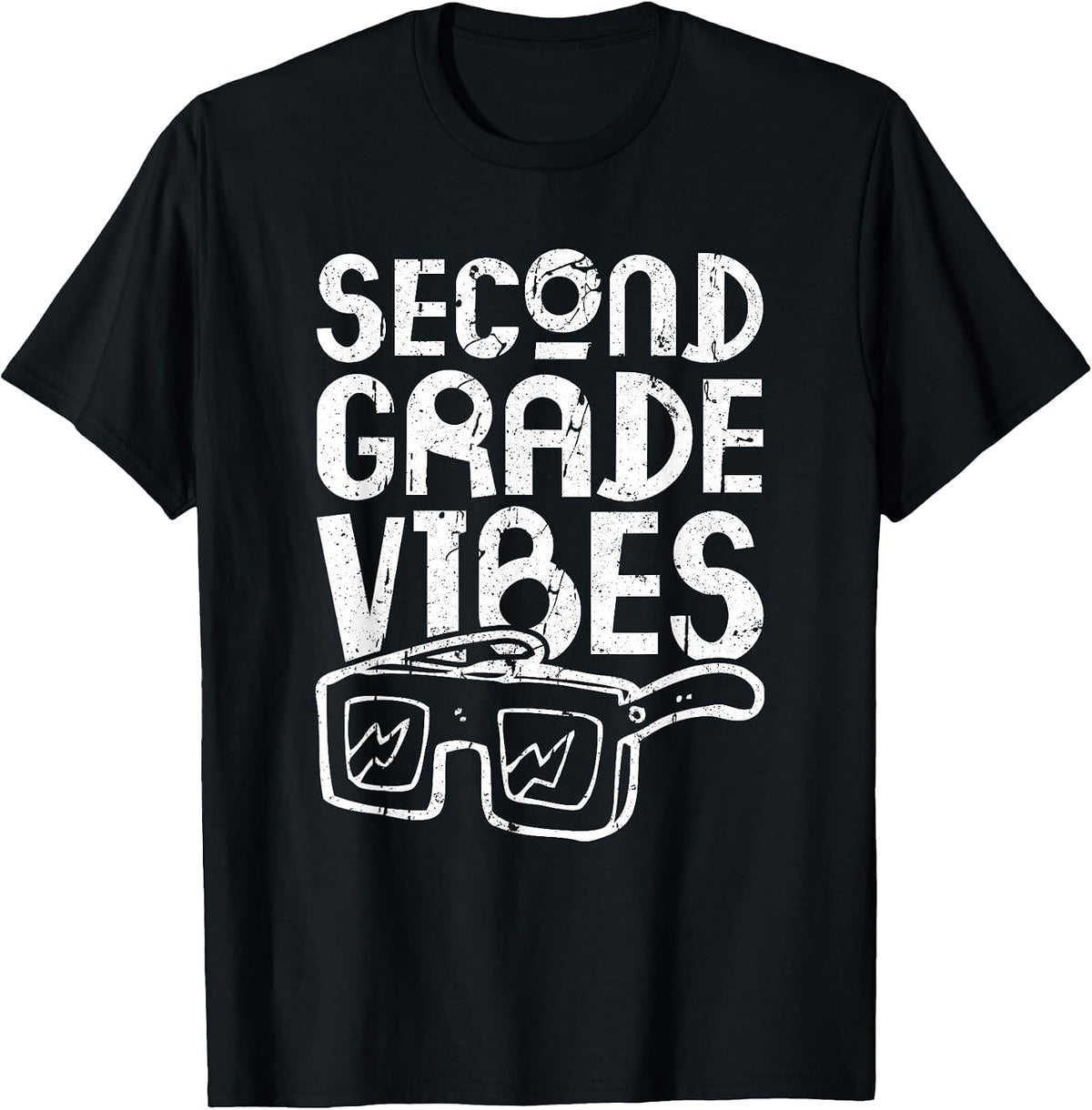 Second Grade Vibes Shirt 2nd Grade Boy Girl Student Teacher T-Shirt - Black