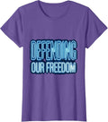 Defending Our Freedom Veteran Patriotic Design T-Shirt - Purple Heather