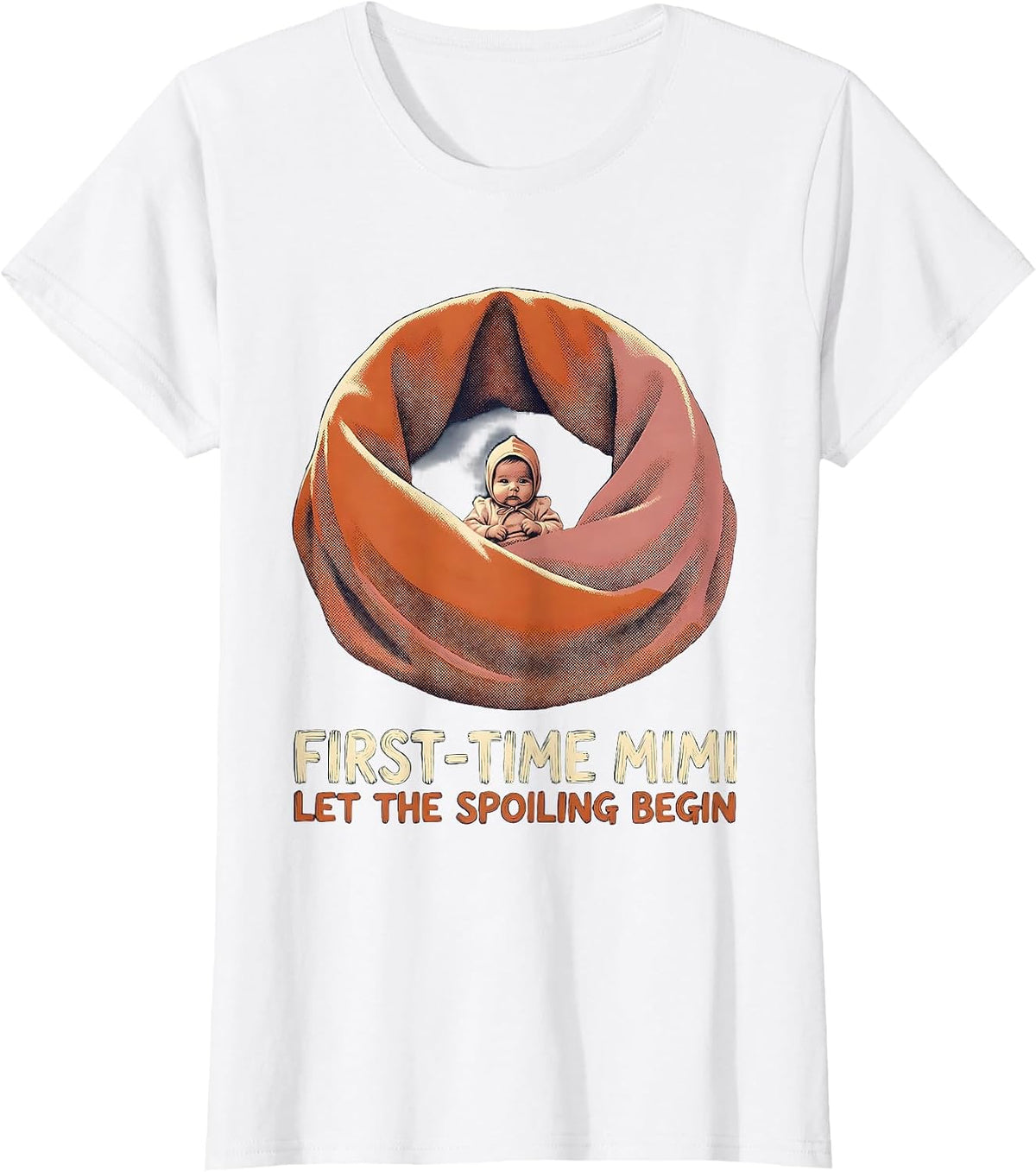 First-Time Mimi Let The Spoiling Begin New Grandparent Gift T-Shirt - White
