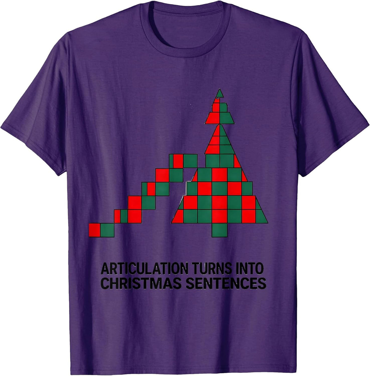 Articulation Turns Into Christmas Sentences Funny SLP T-Shirt - Purple