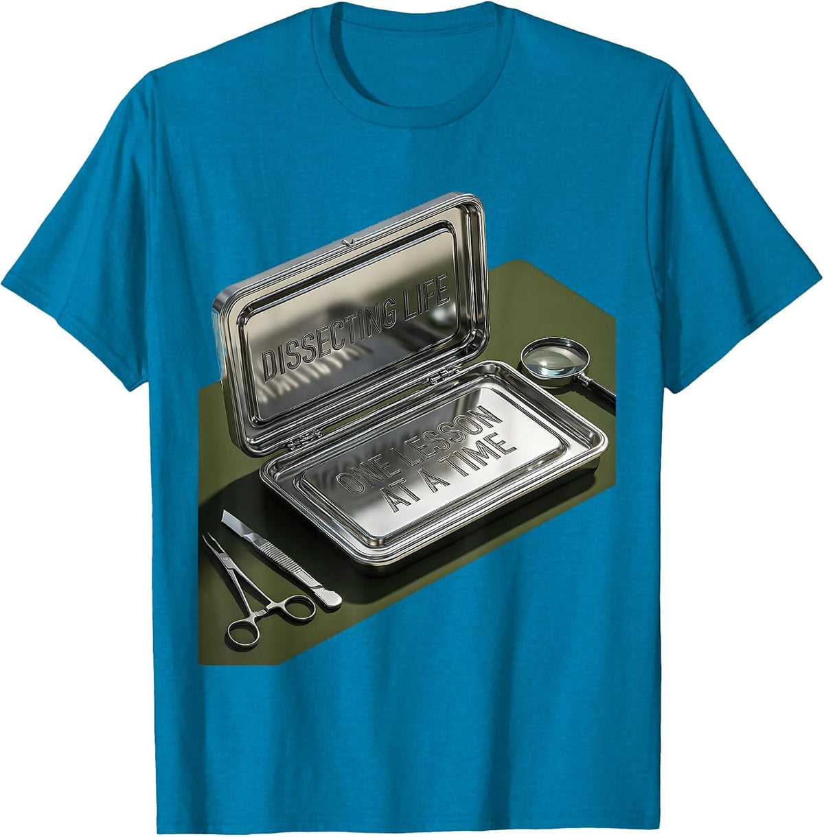 Dissecting Life One Lesson At A Time Science Teacher T-Shirt - Sapphire Blue