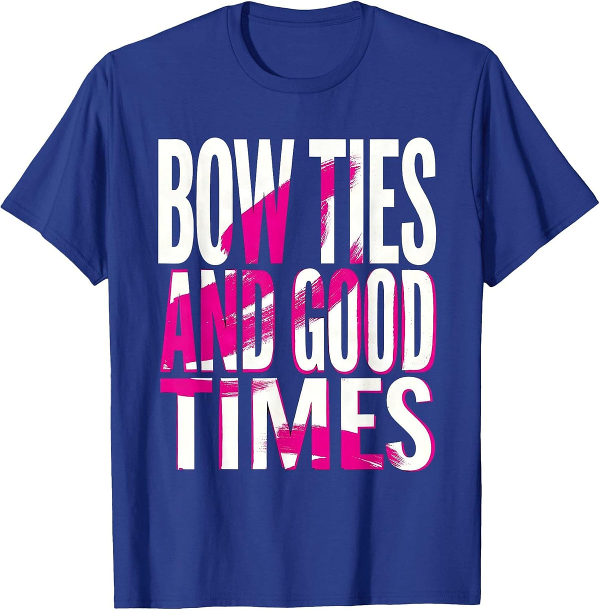 Bow Ties and Good Times Tuxedo Graphic Design T-Shirt - Royal Blue