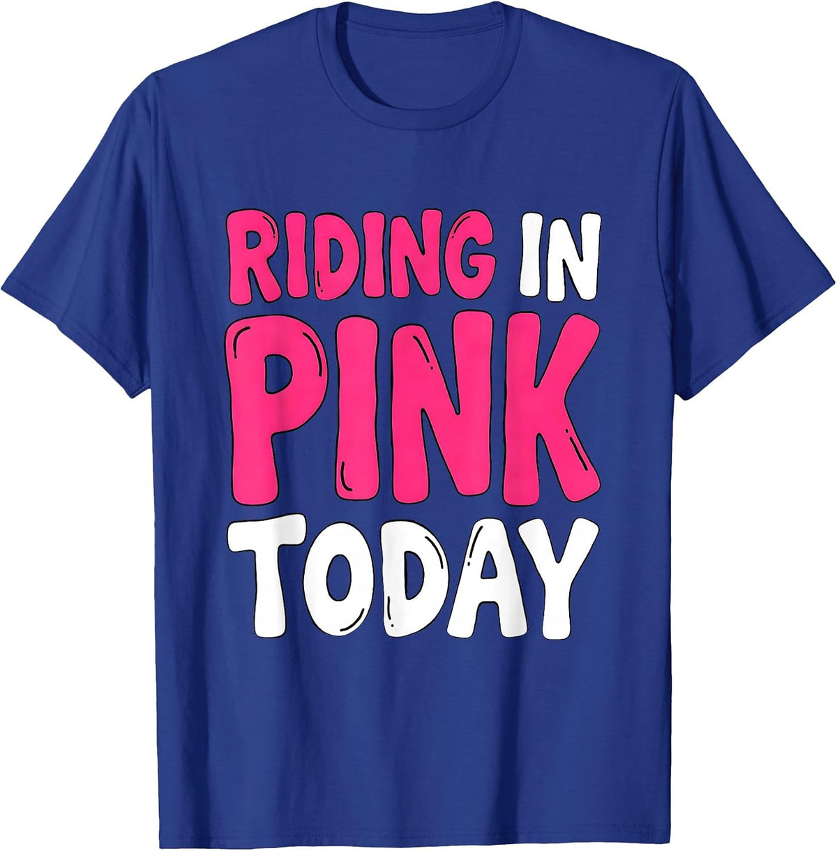 Men's Riding In Pink Today Cowboy Design T-Shirt - Royal Blue