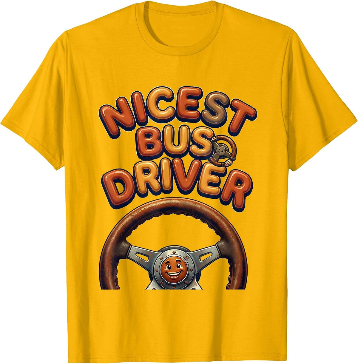 Nicest Bus Driver Funny Teacher Appreciation Back To School T-Shirt - Golden Yellow