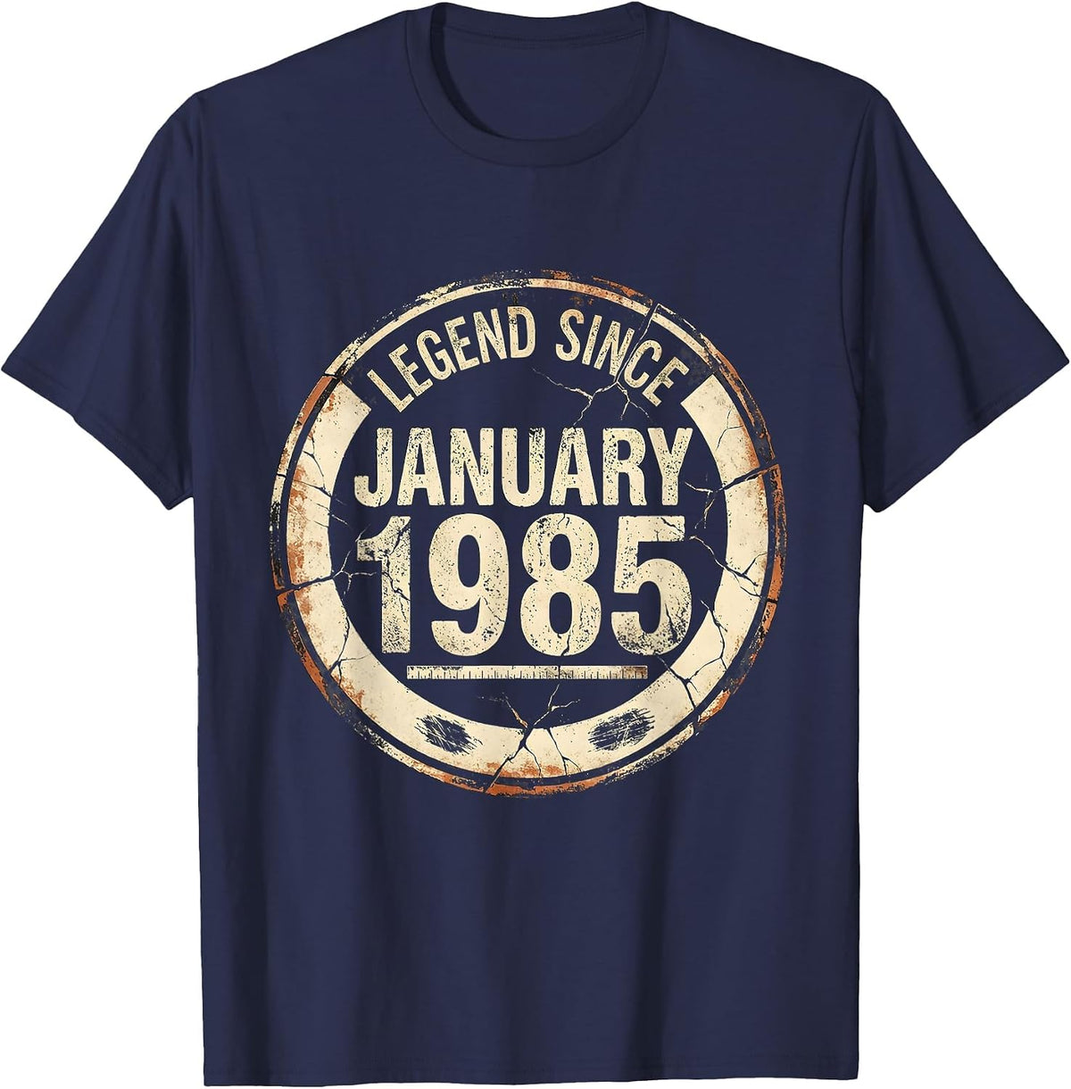 Legend Since January 1985 Vintage Birthday Milestone Gift T-Shirt - Navy Blue