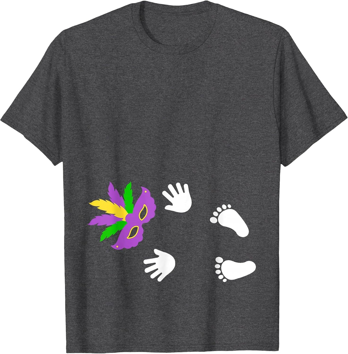I Got The Baby Funny Pregnancy Announcement Mardi Gras T-Shirt - Dark Heather Grey
