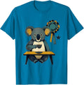 Koala Tea Lover Midcentury Modern Funny Animal Pun T-Shirt - Sapphire Blue