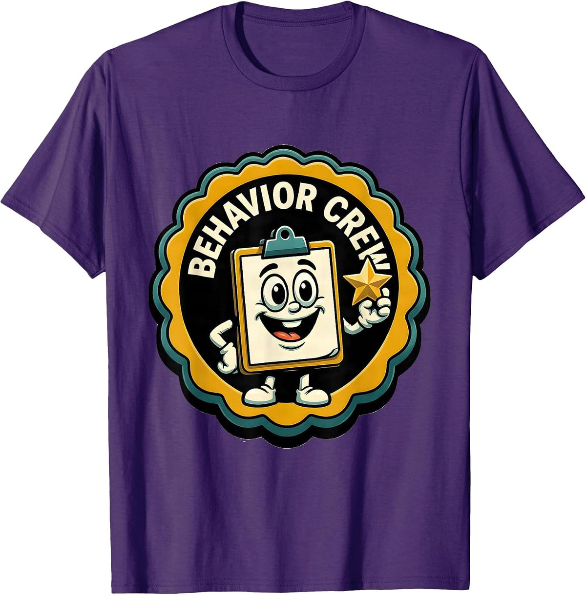 Men's Behavior Crew Retro ABA RBT Therapist Behavior Analyst Humor T-Shirt - Purple