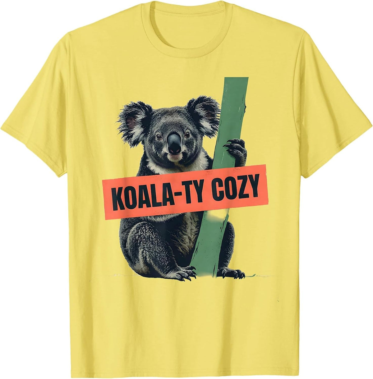 Men's Koala-ty Cozy Cute Koala Lover Novelty Humor Animal Fan Gift T-Shirt - Lemon Yellow