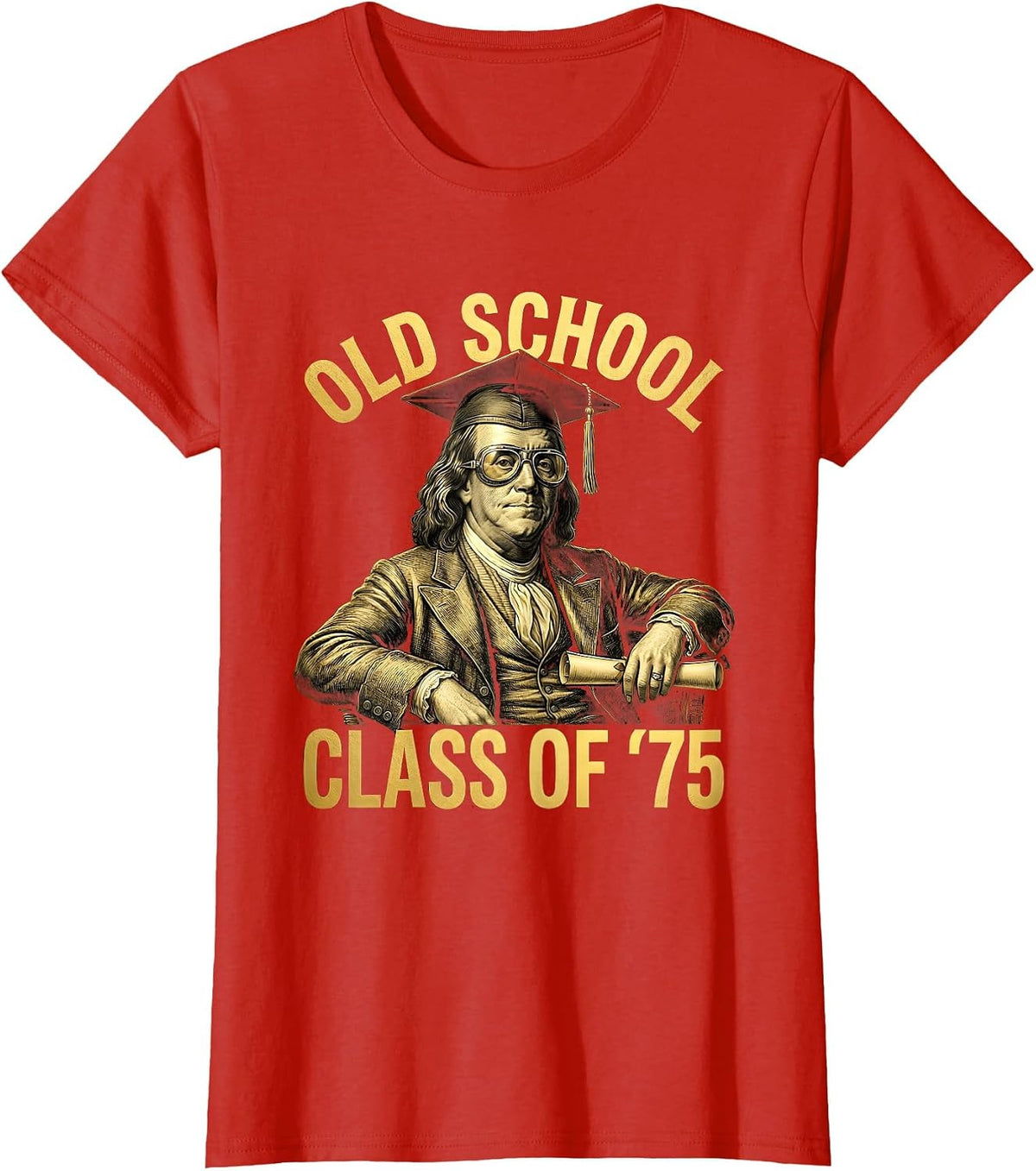 Old School Class of 75 Vintage 1975 Design T-Shirt - Red