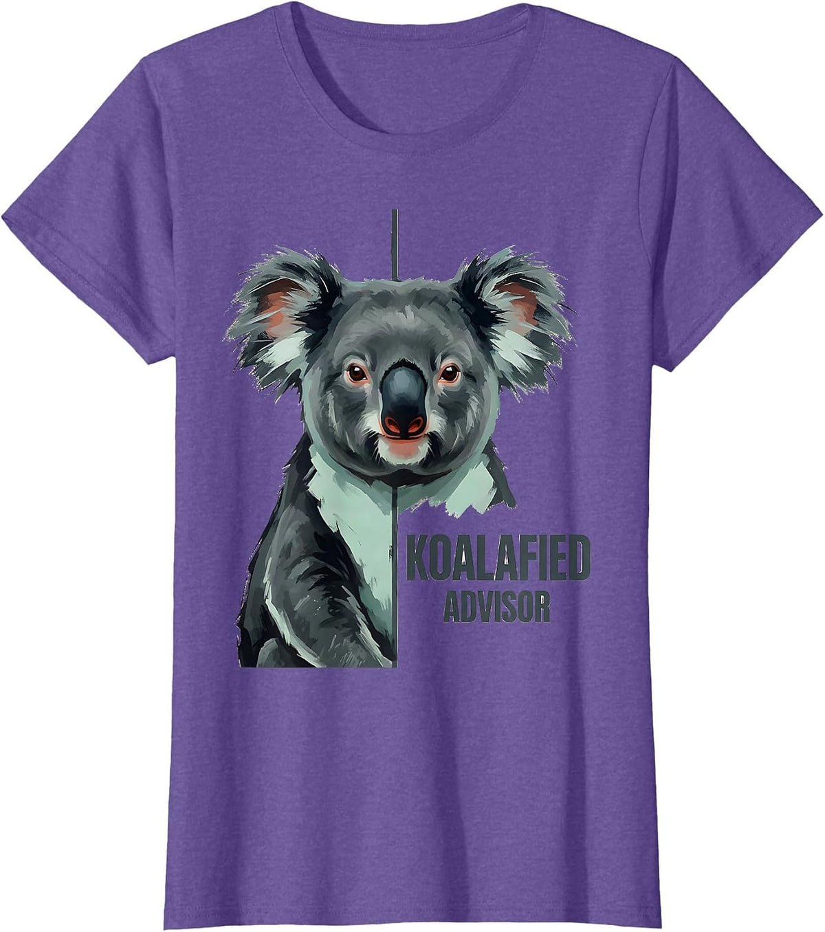Women's Koalafied Advisor Funny Koala Lover Animal Pun Humor T-Shirt - Purple Heather