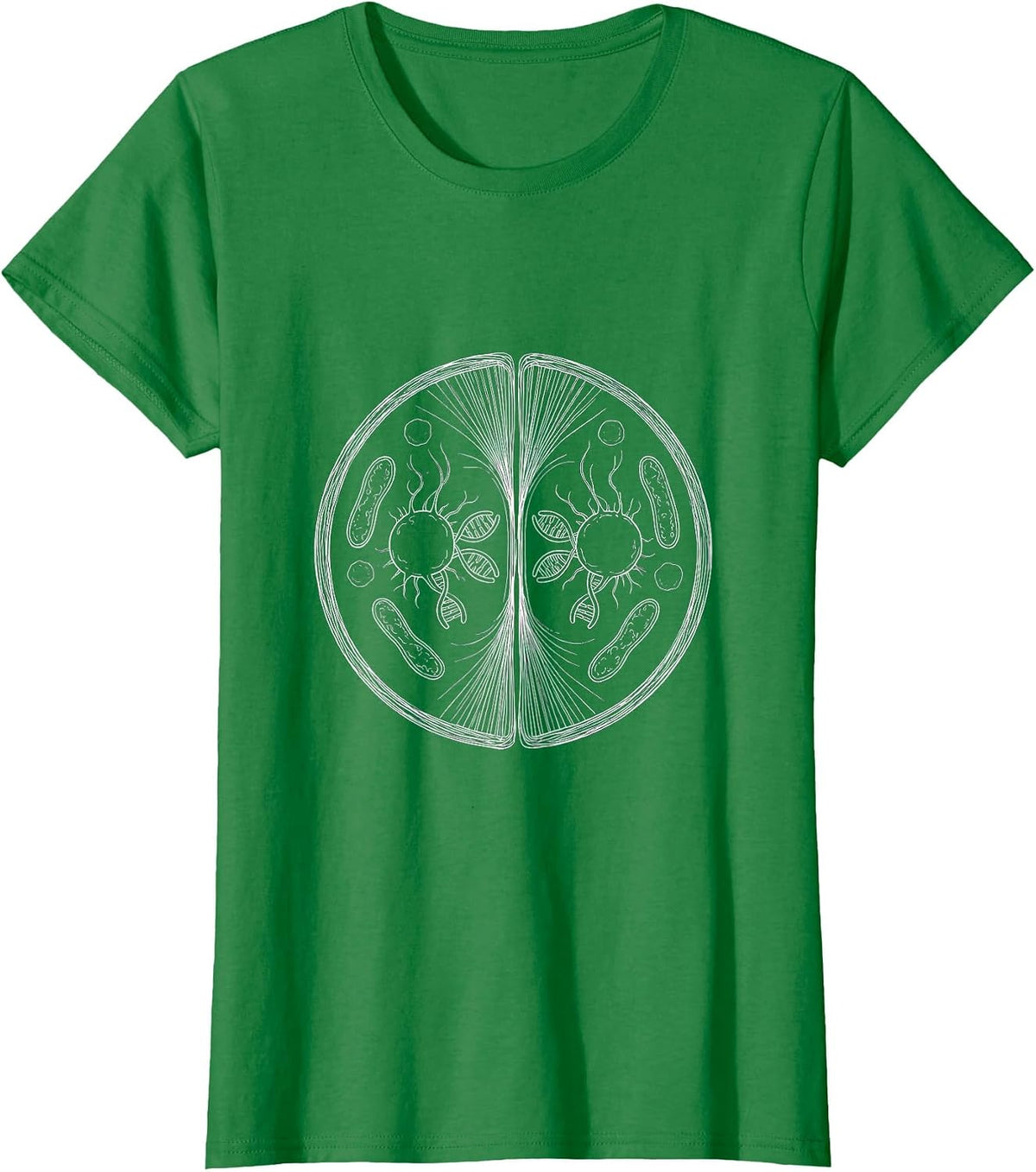 Cell Mitosis Glowing Division Science Teacher T-Shirt - Kelly Green