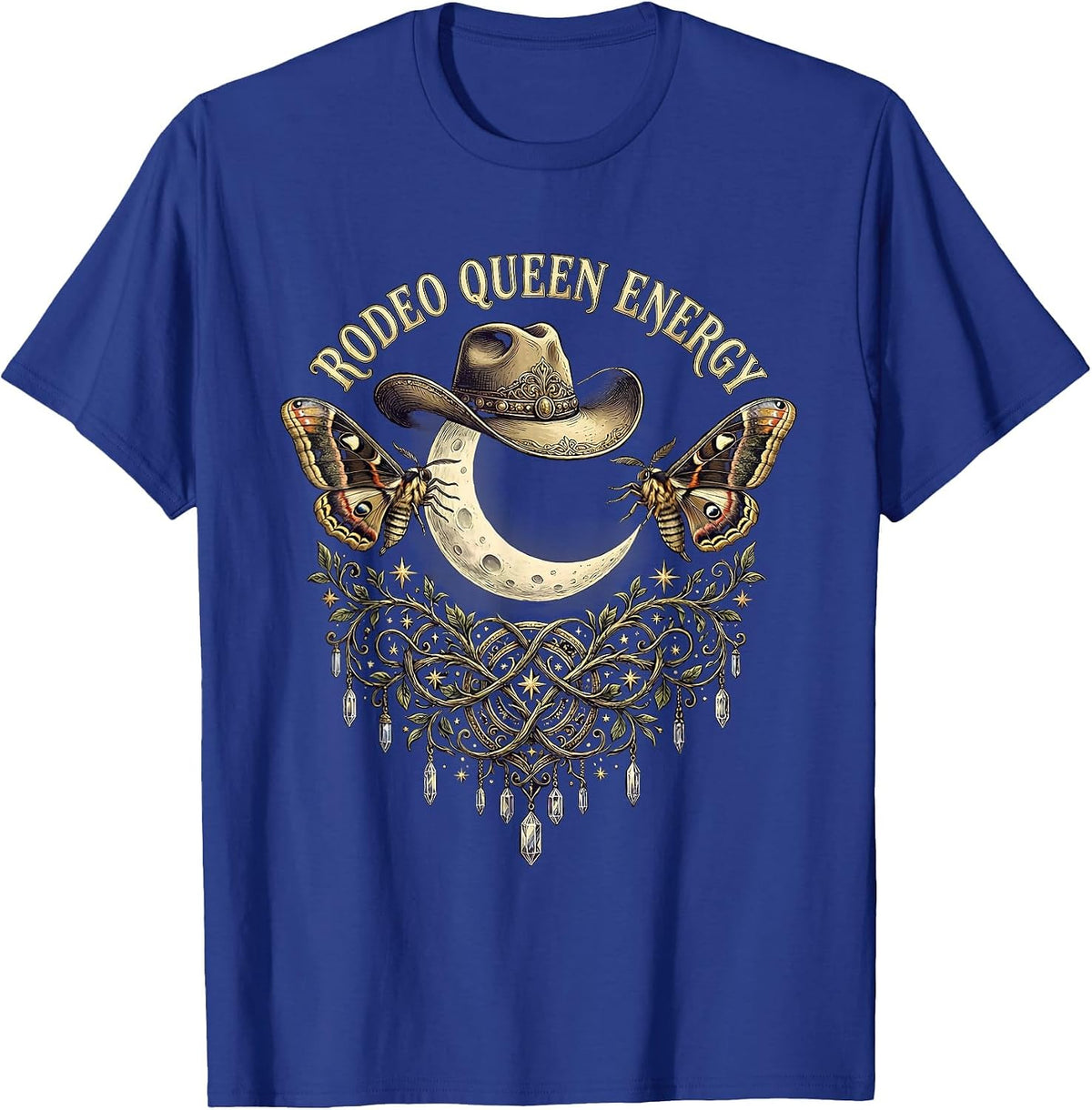 Rodeo Queen Energy Cowgirl Design T-Shirt - Royal Blue
