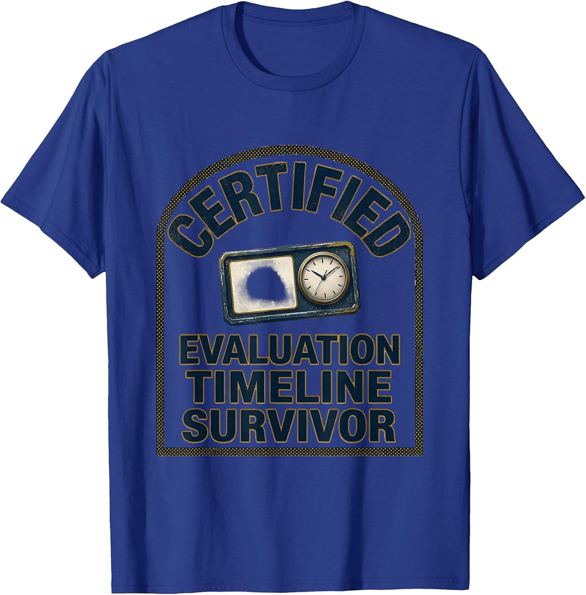 Men's Certified Evaluation Timeline Survivor Funny SPED Teacher T-Shirt - Royal Blue