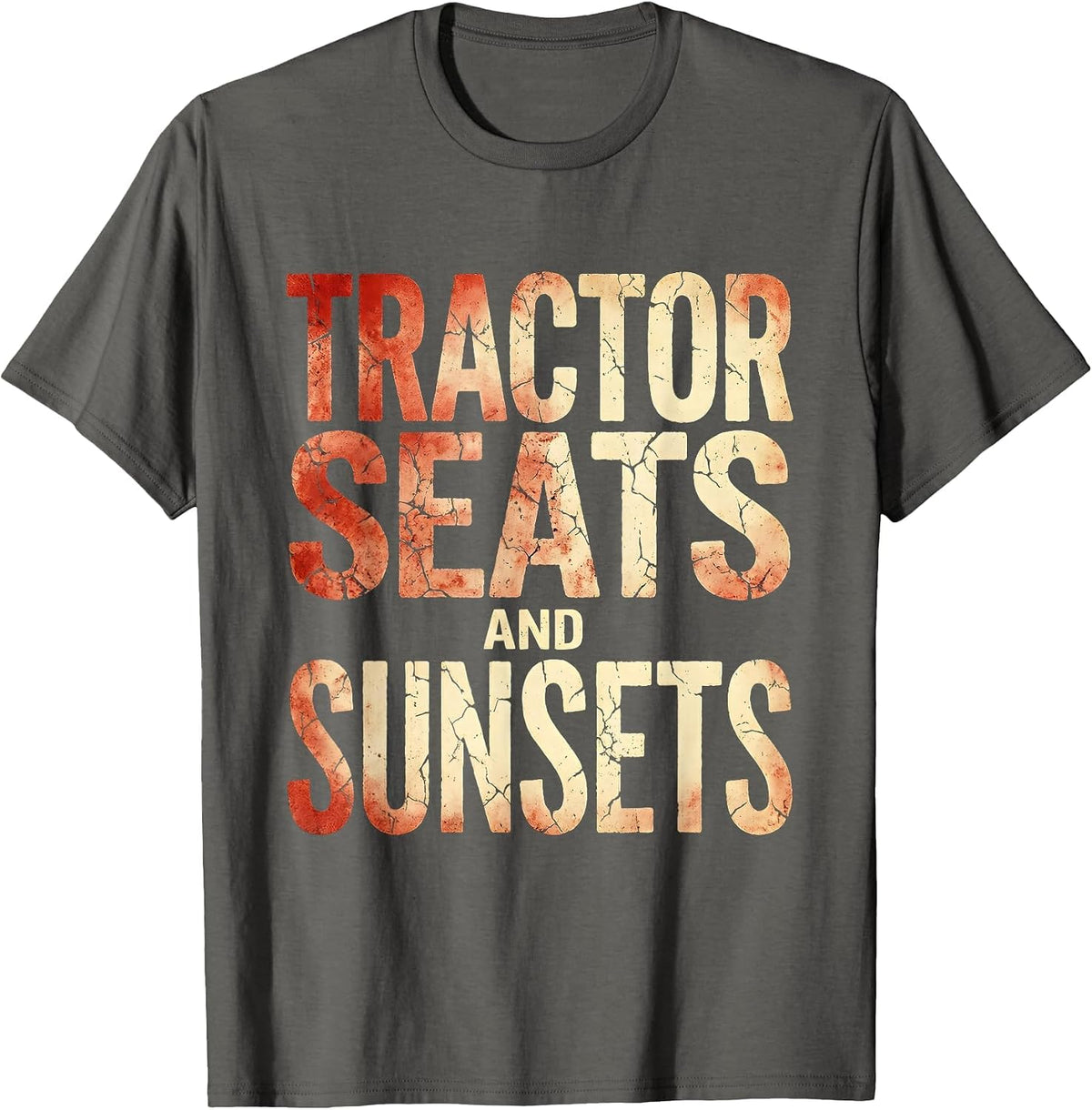 Tractor Seats and Sunsets Farming Life Design T-Shirt - Asphalt Grey