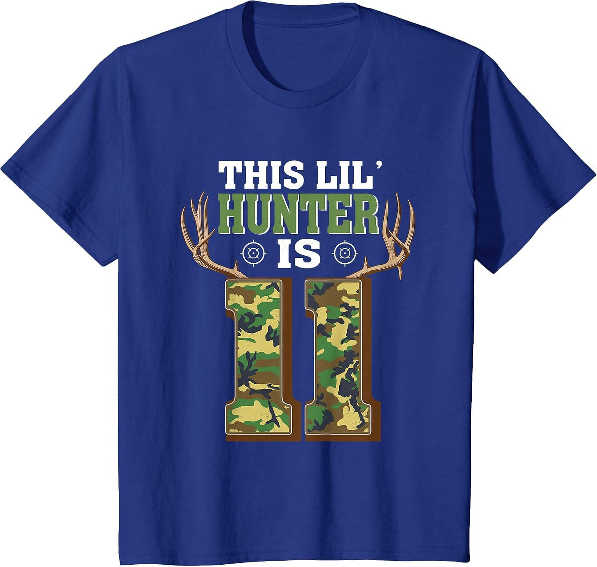 11th Birthday Hunting Deer 11 Year Old Hunter T-Shirt - Royal Blue