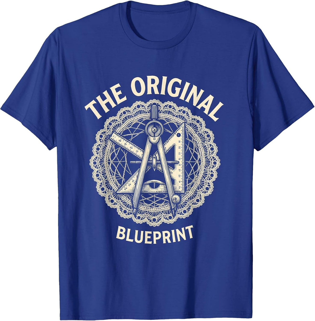 The Original Blueprint Graphic Design T-Shirt - Royal Blue