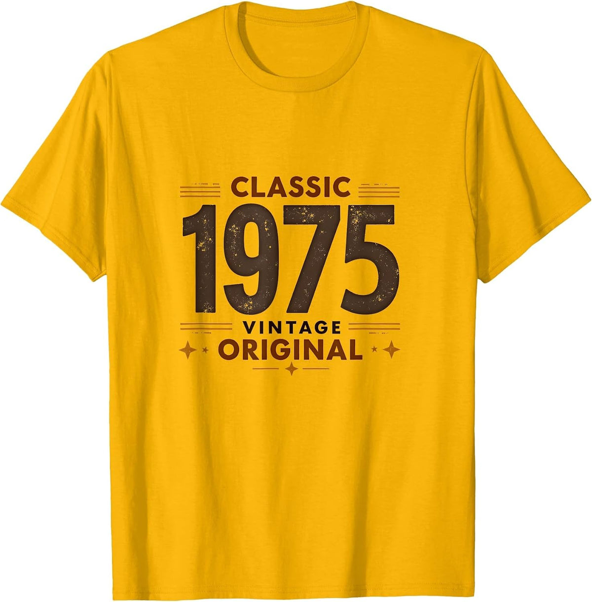 Classic Vintage Original 1975 Retro Design T-Shirt - Golden Yellow