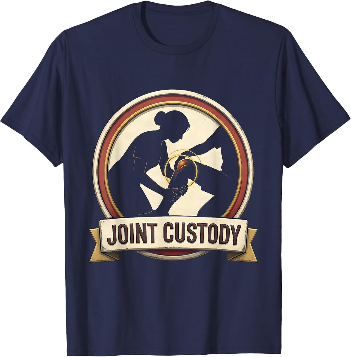 Men's Joint Custody Funny Physical Therapist PT Massage Therapy T-Shirt - Navy Blue