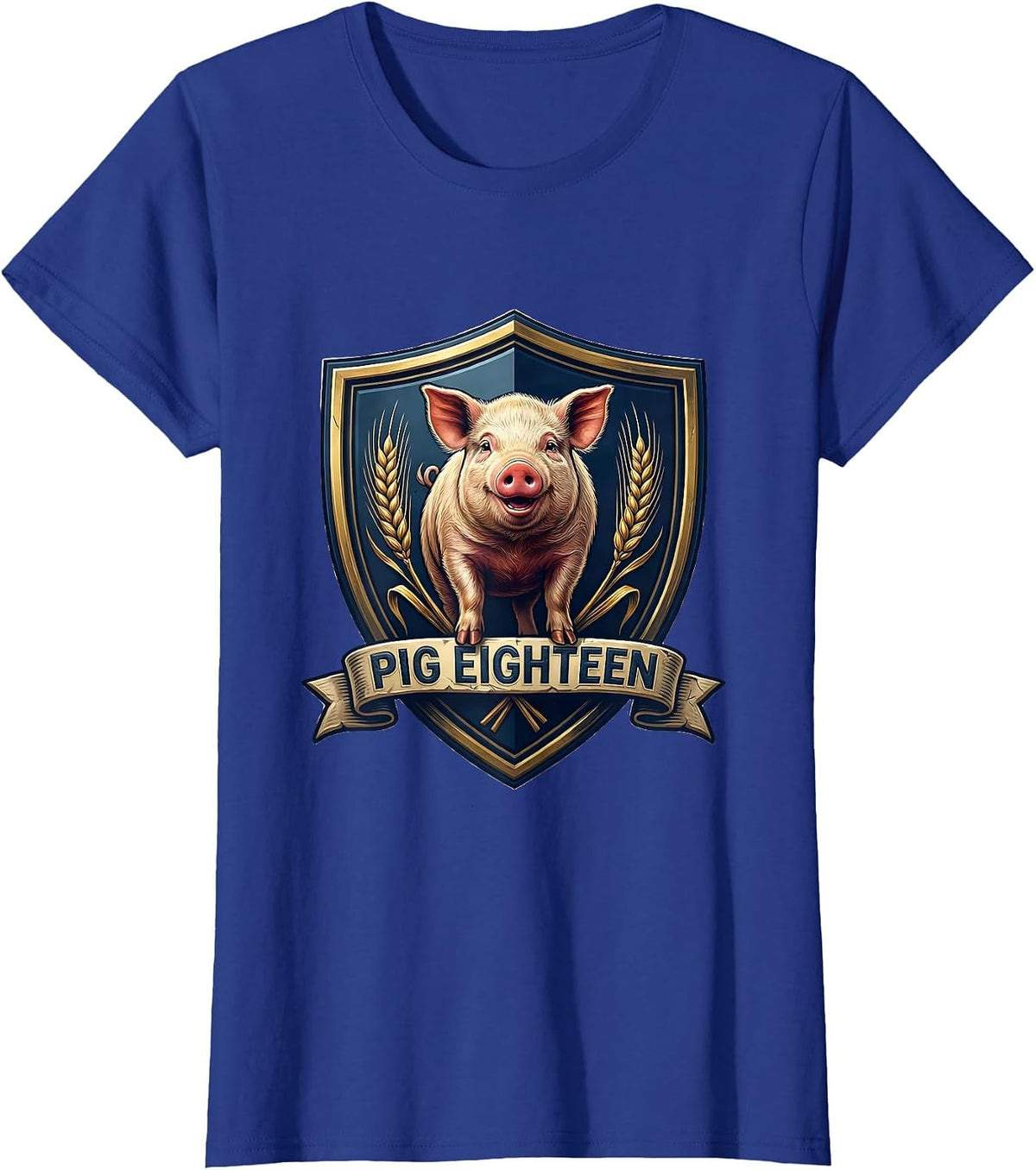 Women's Pig Eighteen Cute Pig Lover Family Matching Outfit T-Shirt - Royal Blue