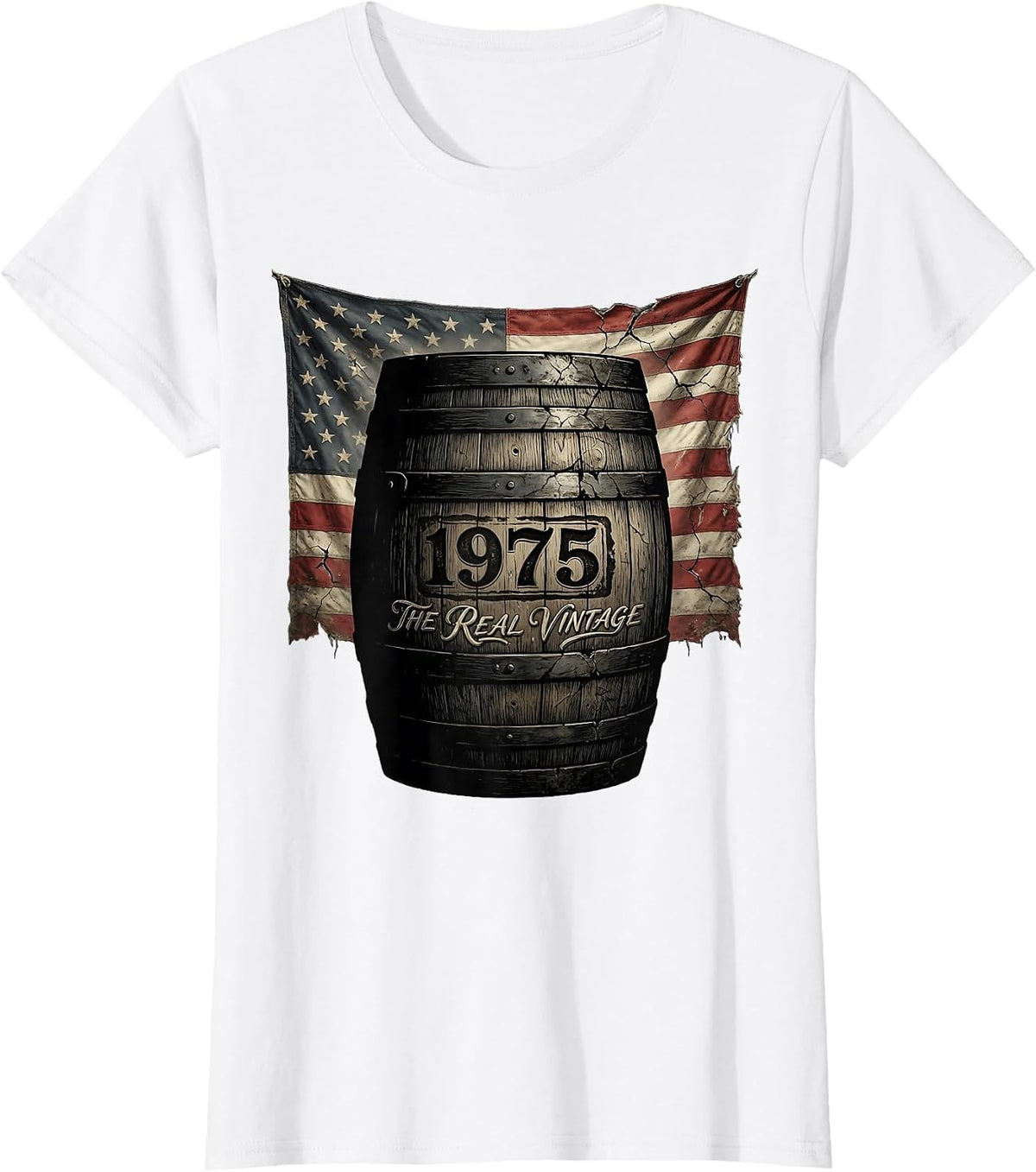 1975 The Real Vintage Birth Year Classic Design T-Shirt - White