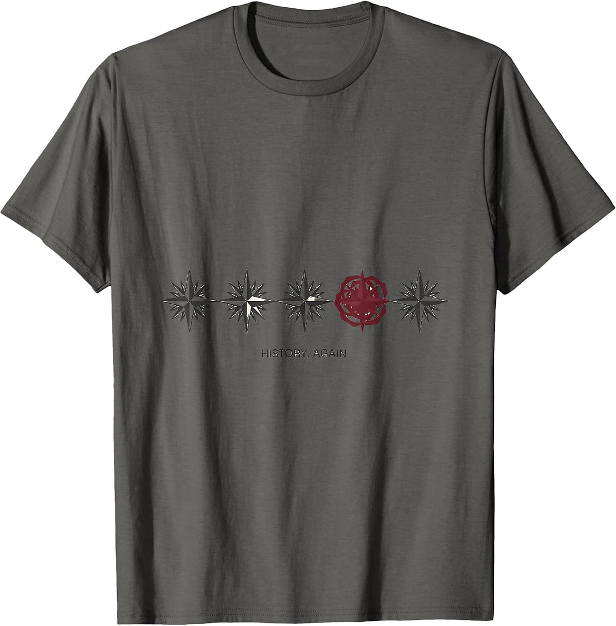 History Again Minimalist Funny History Teacher Gift T-Shirt - Asphalt Grey