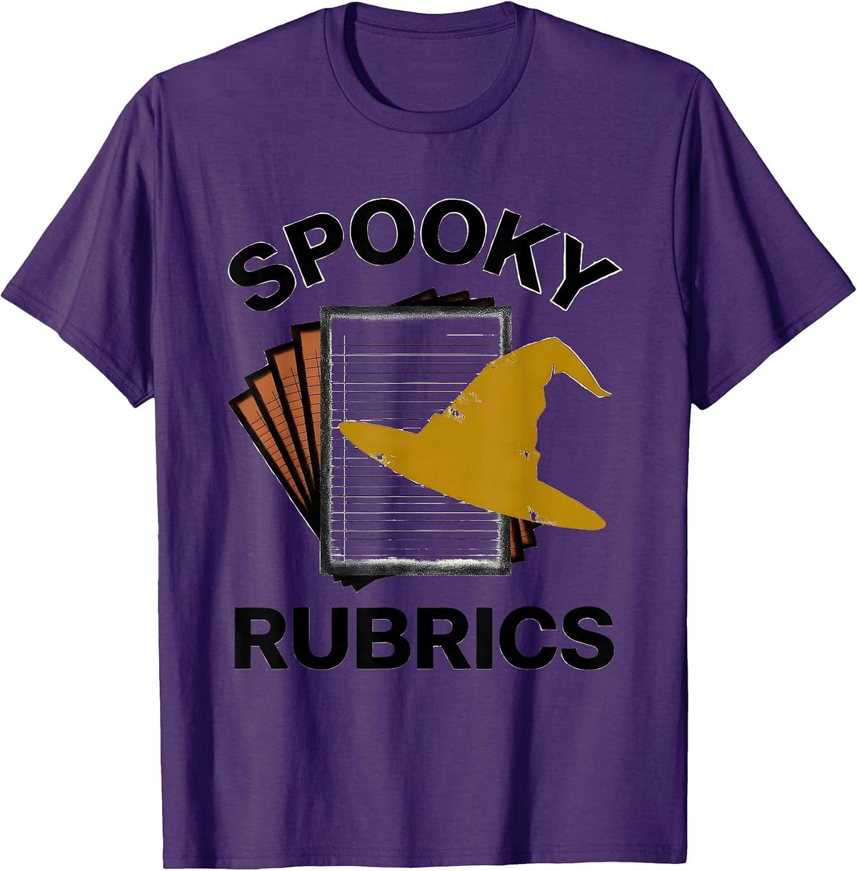 Men's Spooky Rubrics Midcentury Modern Teacher Halloween Humor T-Shirt - Purple