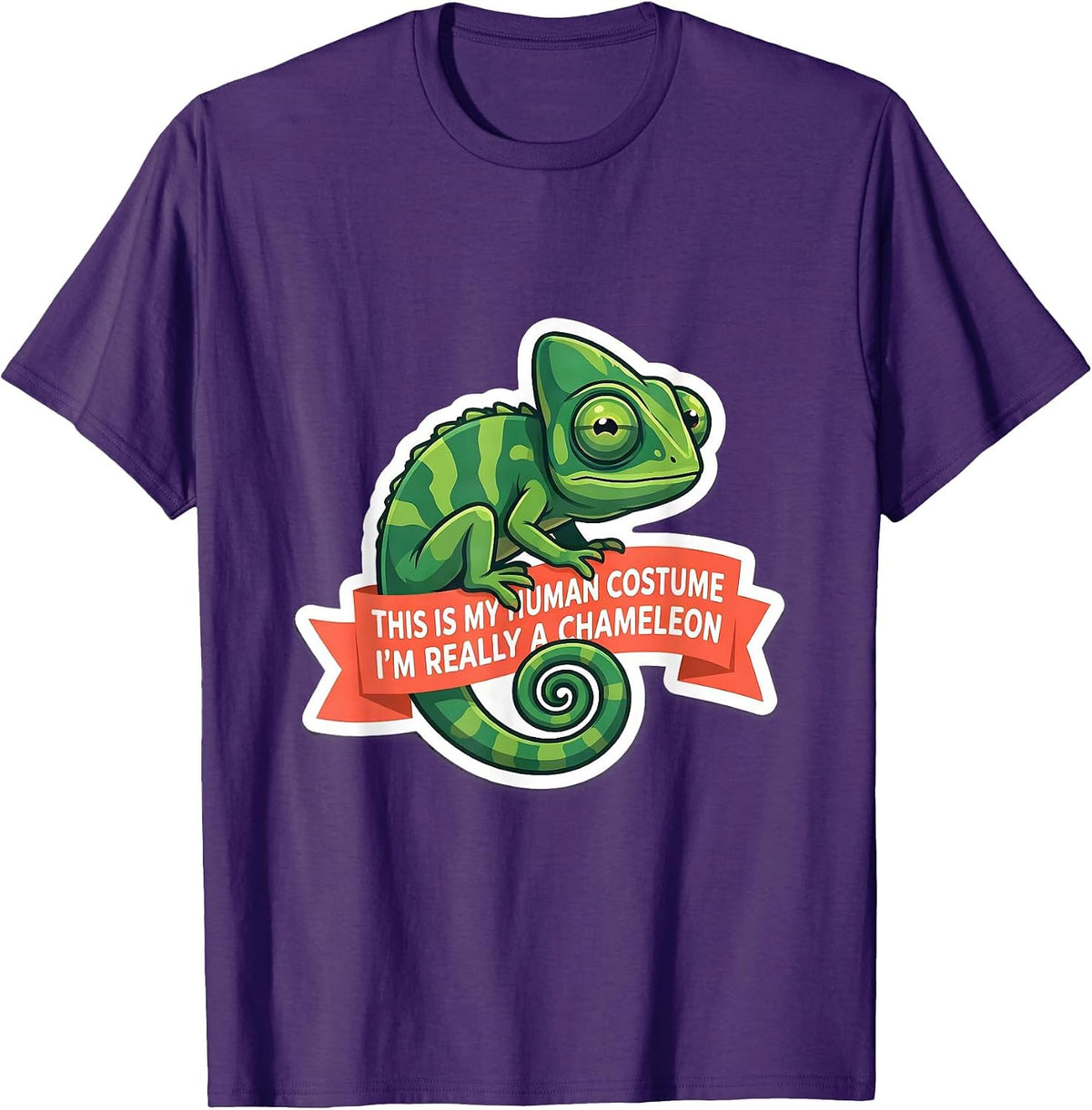 This Is My Human Costume I'm Really A Chameleon Halloween T-Shirt - Purple