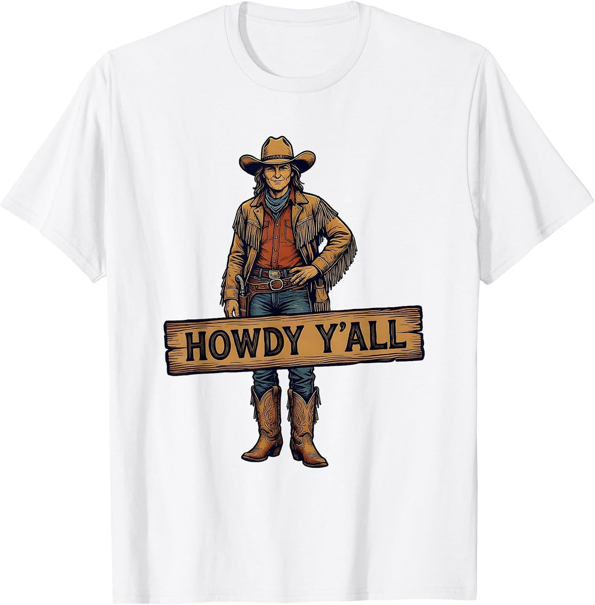 Men's Howdy Y'all Southern Charm Graphic Design T-Shirt - White